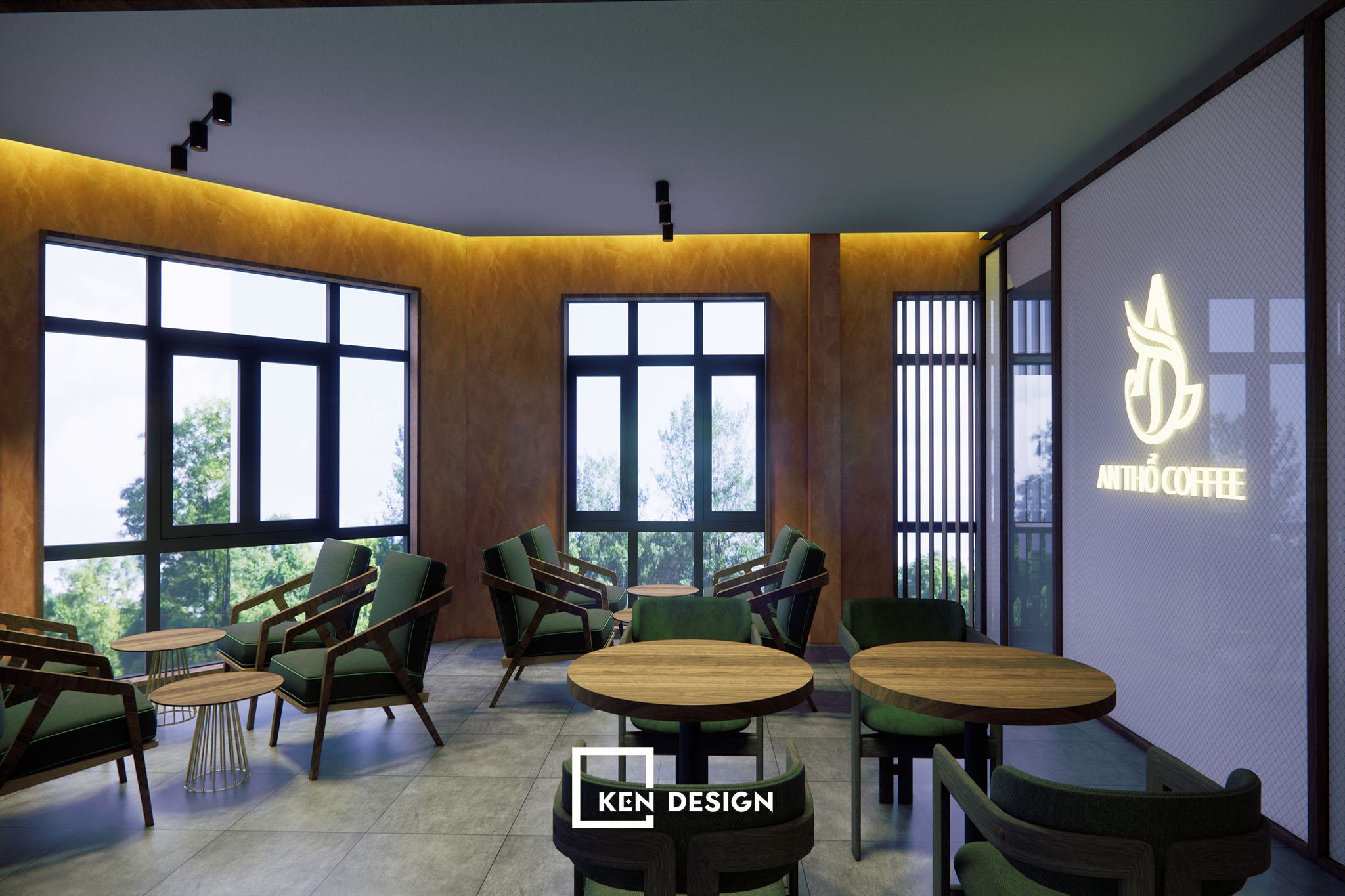 Thi công quán cafe An Thổ tại khu biệt thự cao cấp